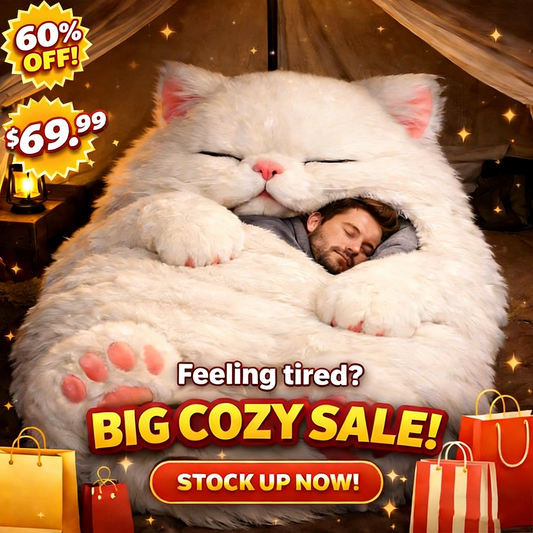 🔥Hot Sale 60% OFF🌟🐱 Fluffy Cat Sleeping Bag – Soft, Warm & Purrfectly Cozy 😴💤