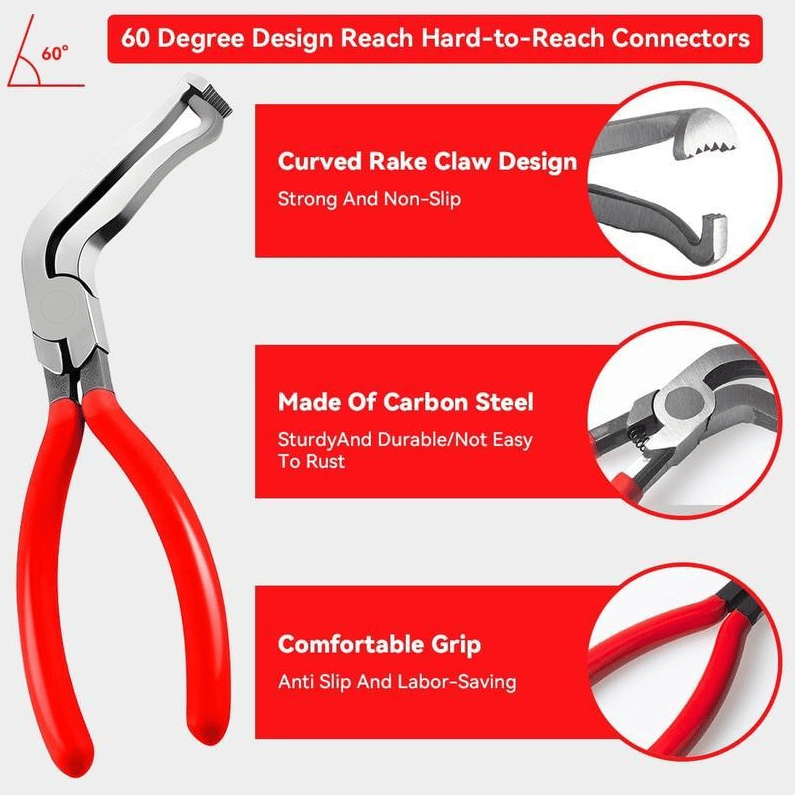 Automotive Electrical Disconnect Pliers Kit,Auto Repair Plier,High-Carbon Steel Connector Separator 60 ° Pliers,Hose Clamp Plier,Car Trim Clip Removal Pliers,Plug Release Tool and Wire Terminal Removal