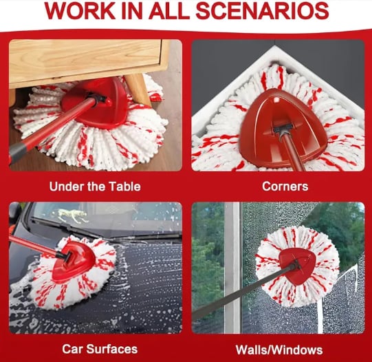 🔥 LAST DAY 50% OFF🔥 2026 Upgraded Spin Mop Heads with Scrubbing Pad