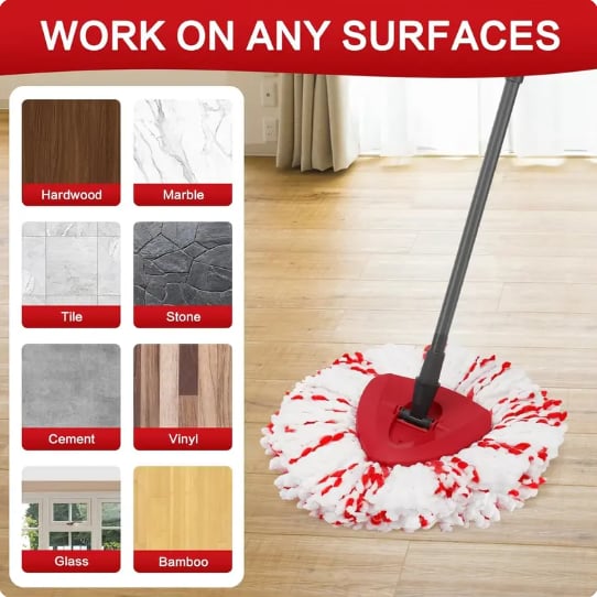 🔥 LAST DAY 50% OFF🔥 2026 Upgraded Spin Mop Heads with Scrubbing Pad