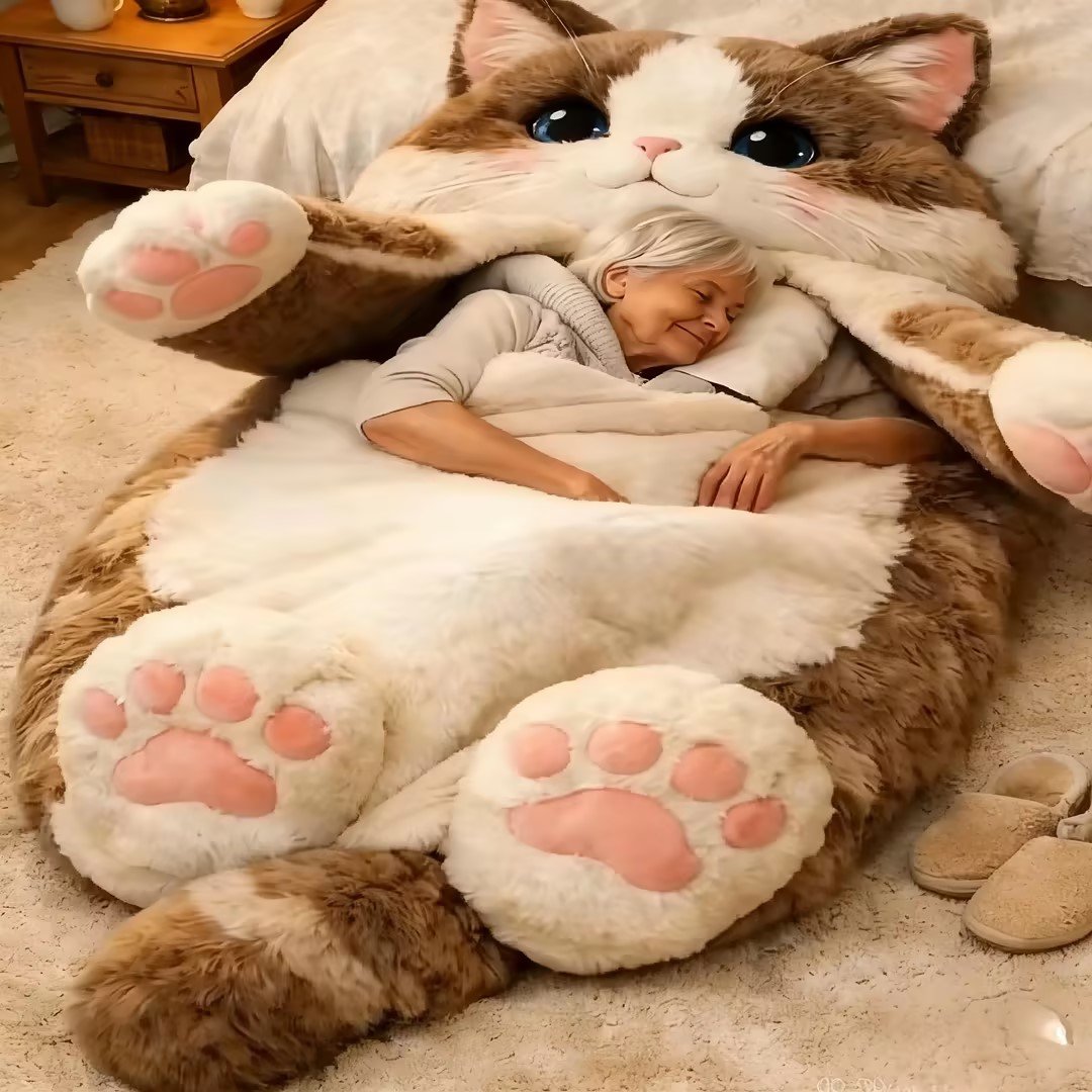 🔥Hot Sale 60% OFF🌟🐱 Fluffy Cat Sleeping Bag – Soft, Warm & Purrfectly Cozy 😴💤