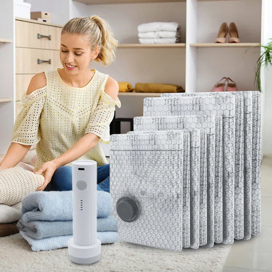 🏆⚡ 50K+ SOLD! Cordless Travel Vacuum Storage Compression Bag